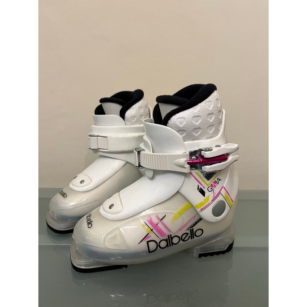 Dalbello Gaia 1 kids ski boots mondo 18.5 little kids 11 white pink beginner
